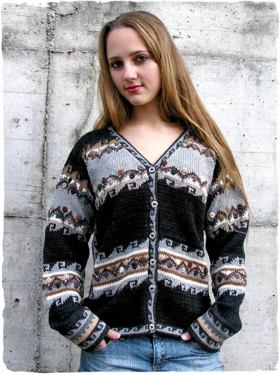 Rakele Alpaka-Strickjacke