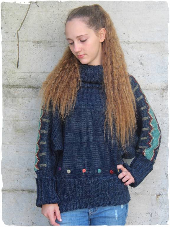 Pippi Alpaka Pullover-Poncho