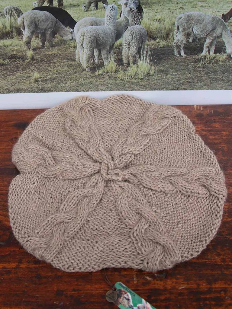 Baskenmütze Aus 100% Alpaka – Handgestrickt, Weich, Lässig, Für Damen, Hypoallergen