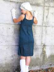 genevieve strickkleid blau
