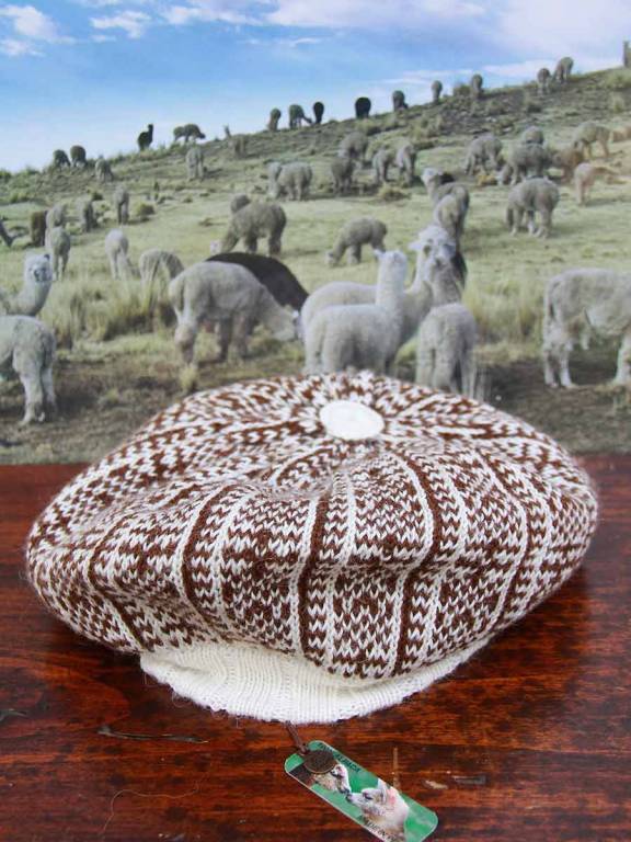 Baskenmütze Aus 100% Alpaka – Handgestrickt, Weich, Lässig, Für Damen, Hypoallergen