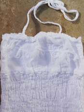top bianco in cotone per bambina kelly