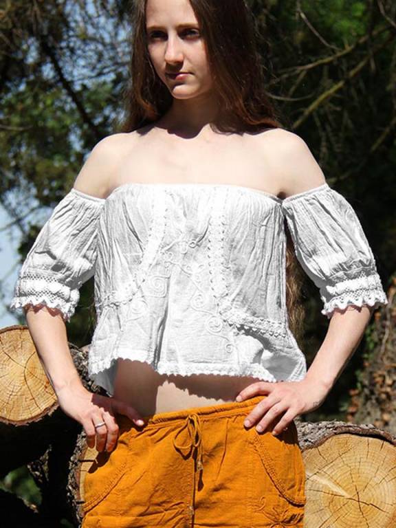 Schulterfreie Boho Bluse Damen Gina