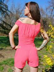 ladies dungaree shorts alba
