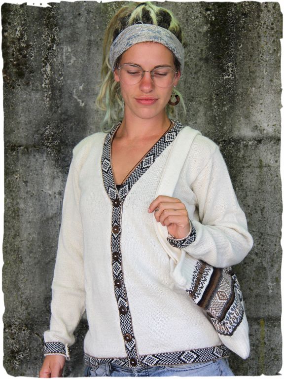 dayana cardigan di lana bianco