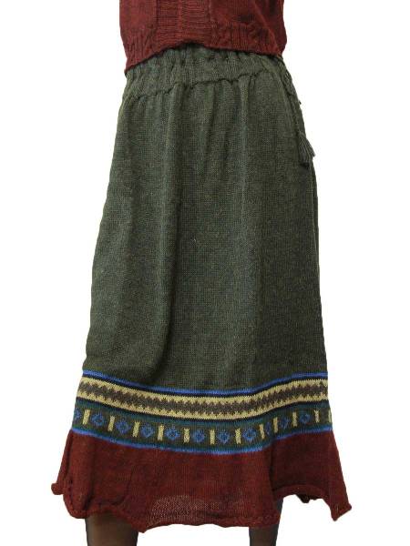 New Folk Alpaka Strickröcke lang