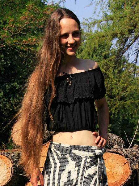 Schulterfreies Boho Oberteil Tahara