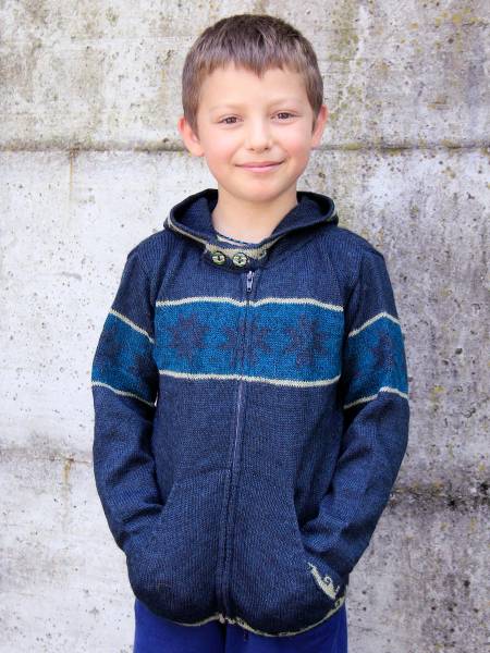 Biagio Kinder Alpaka Wolle Strickjacke