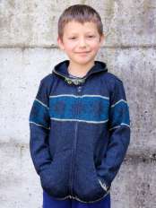 cardigan bimbo lana alpaca Biagio Blu.