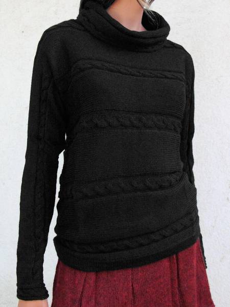 Hohe Hals Alpaka Pullover Celia