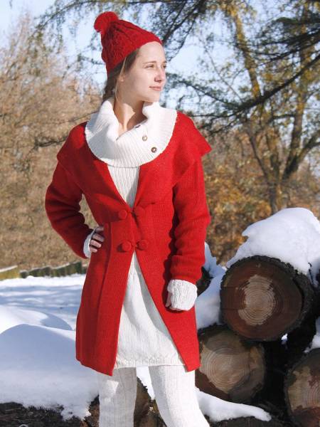 Langer wintermantel Alpaka wolle Irina