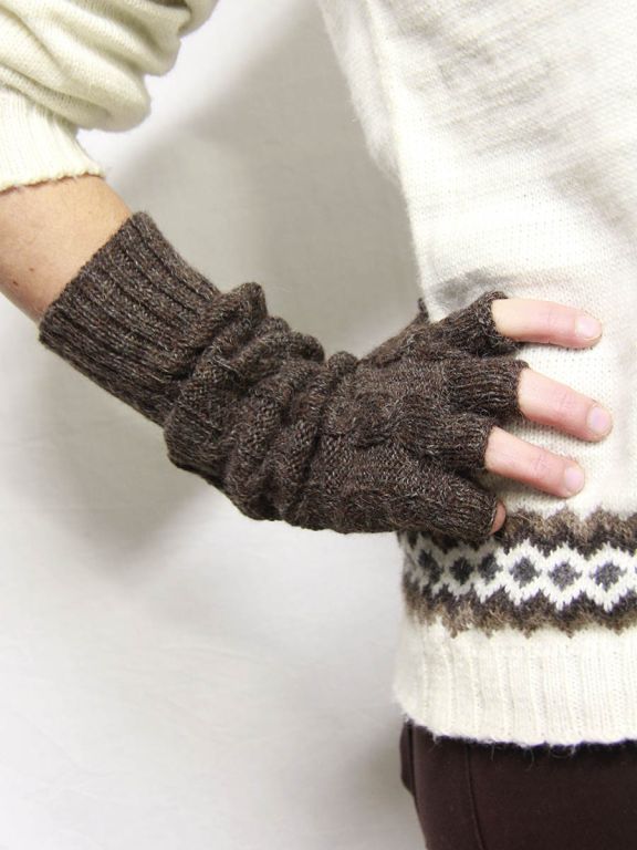 ohne Finger lange Handschuhe - Alpaka ohne Finger Handschuhe Damen - La  Mamita