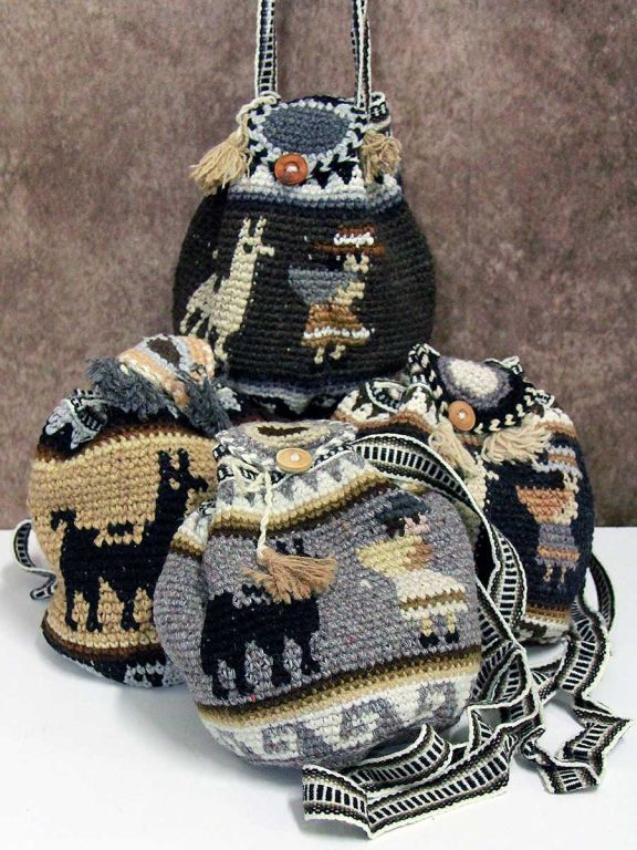 Borsa a tracolla uncinetto Llama.