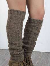 Brown wool leg warmers Luna.