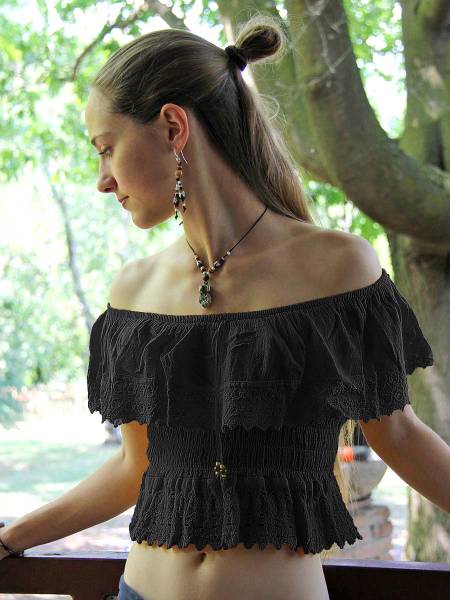 Schulterfreies Boho Oberteil Alma