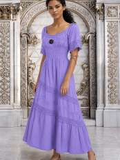 Vestito lungo manica corta Pilar.
