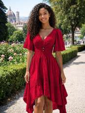 Asymmetrisches Kleid Sora V-Ausschnitt