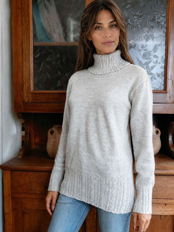 Rollkragenpullover Damen Orietta aus Babyalpaka